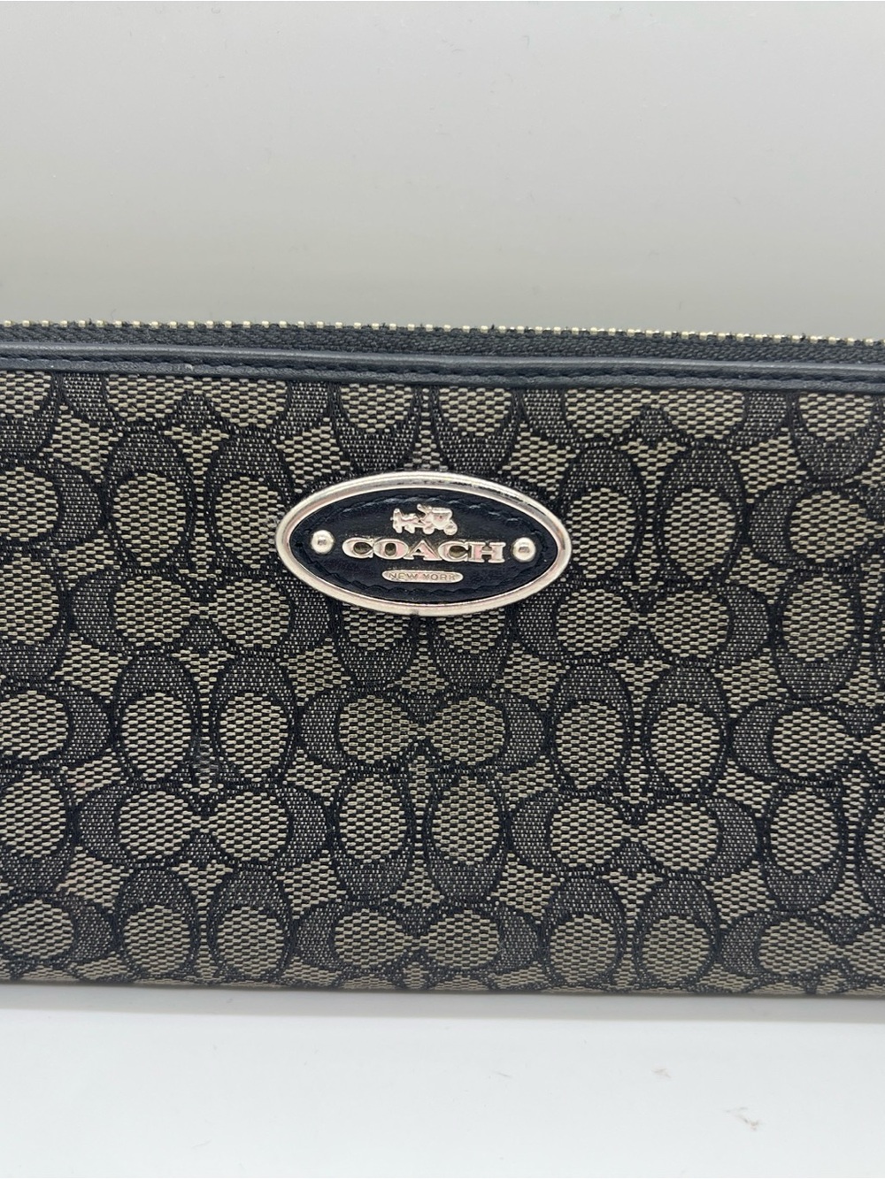 Women’s Coach Signature Print Zip- Around  Wallet